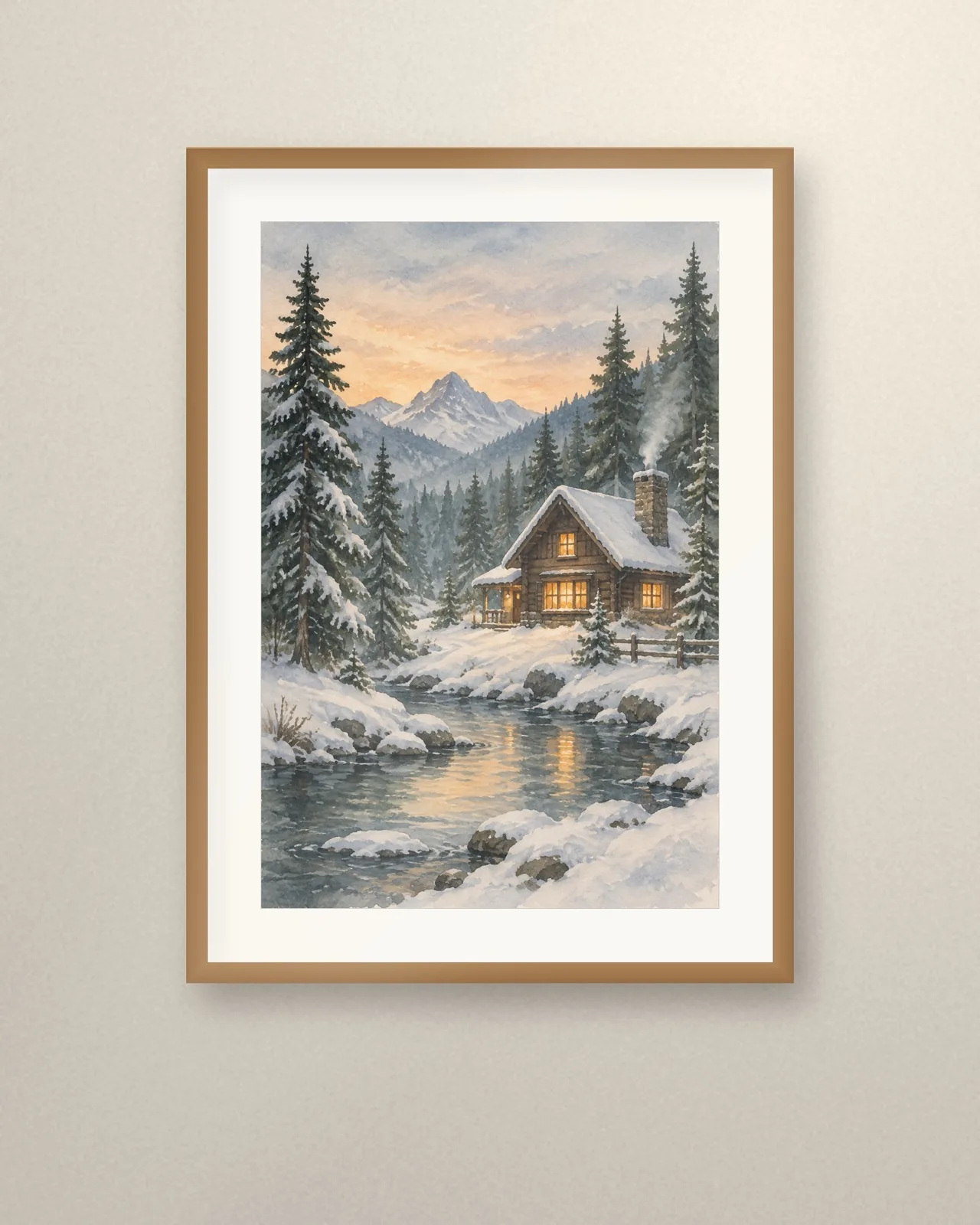 Winter Cabin Set printable wall art