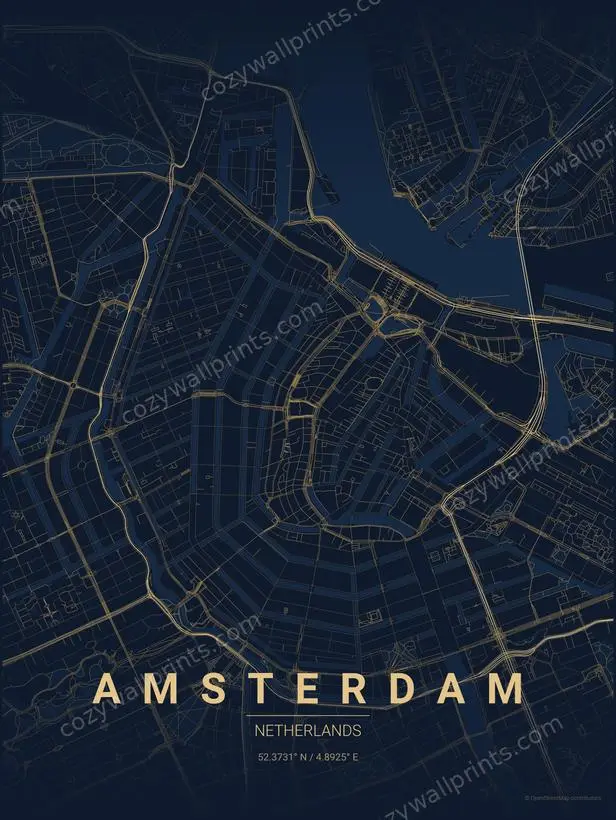 Amsterdam City Map Print - Print 2 artwork