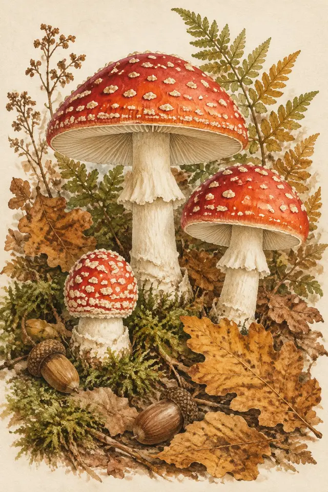 Autumn Woodland Naturalist Prints - Print 1 artwork