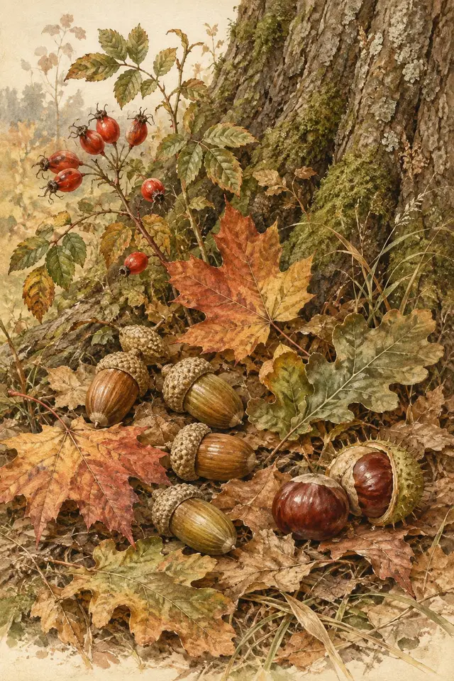 Autumn Woodland Naturalist Prints - Print 3 artwork