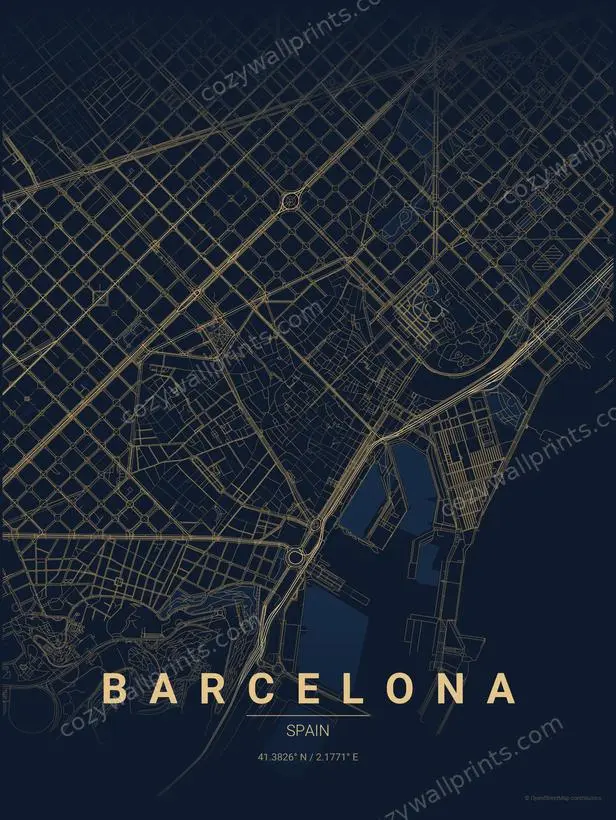 Barcelona City Map Print - Print 2 artwork