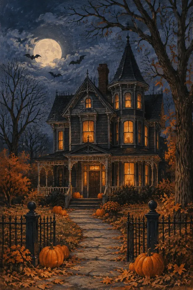 Vintage Halloween Evening Prints - Print 3 artwork
