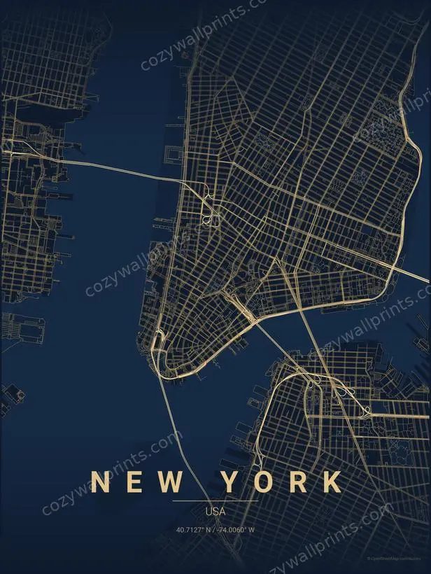New York City Map Print - Print 2 artwork