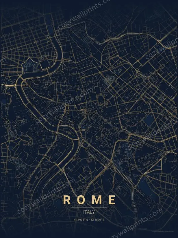 Rome City Map Print - Print 2 artwork