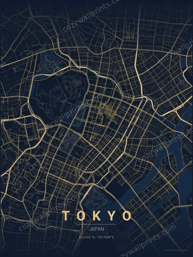 Tokyo City Map Print - Print 2 artwork