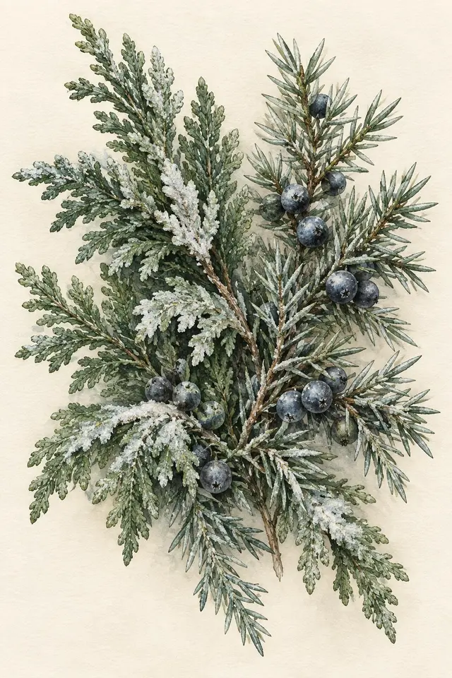 Winter Evergreen Botanical Prints - Print 2 artwork