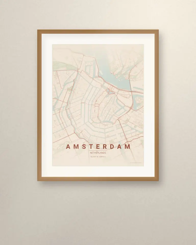 Amsterdam City Map Print - Room view 3