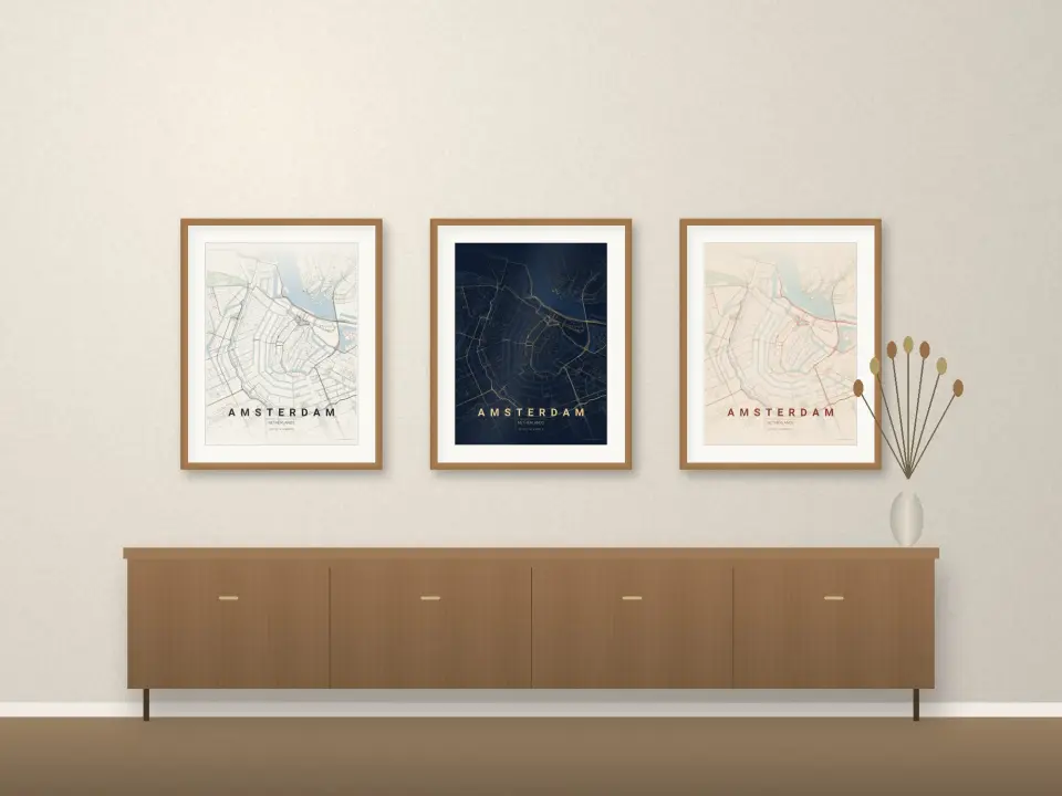 Amsterdam City Map Print - Room view 4