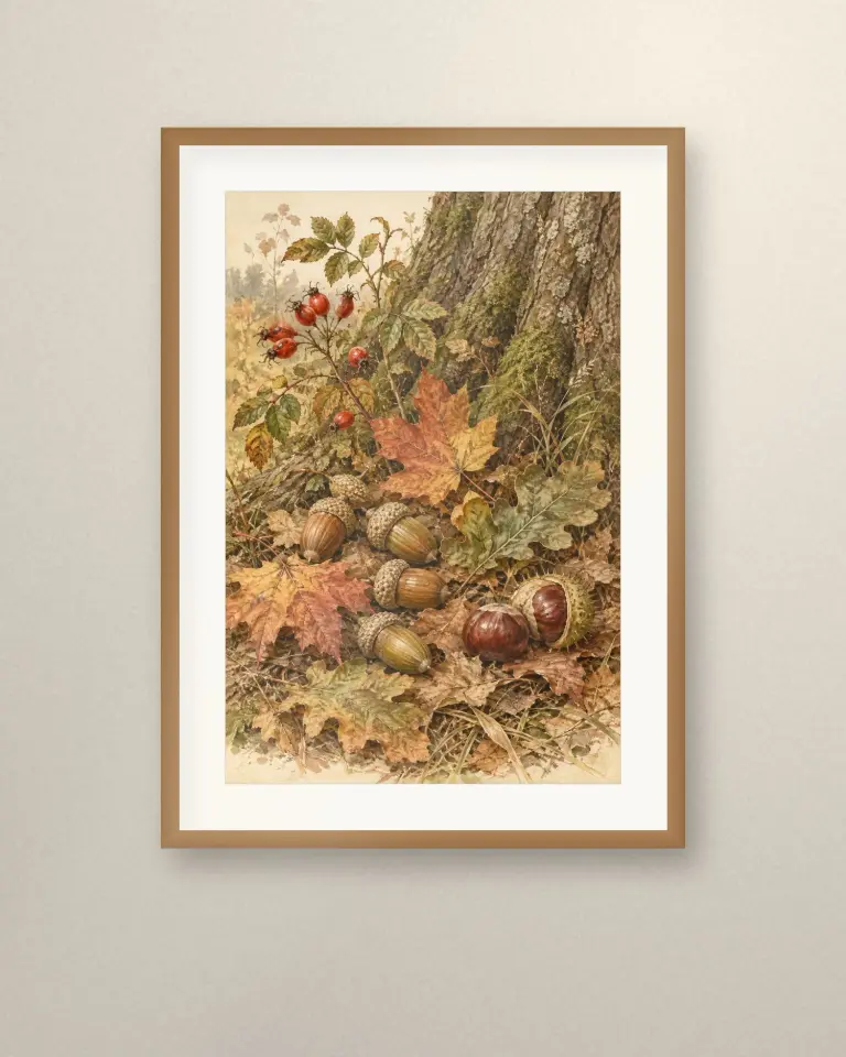 Autumn Woodland Naturalist Prints - Room view 5