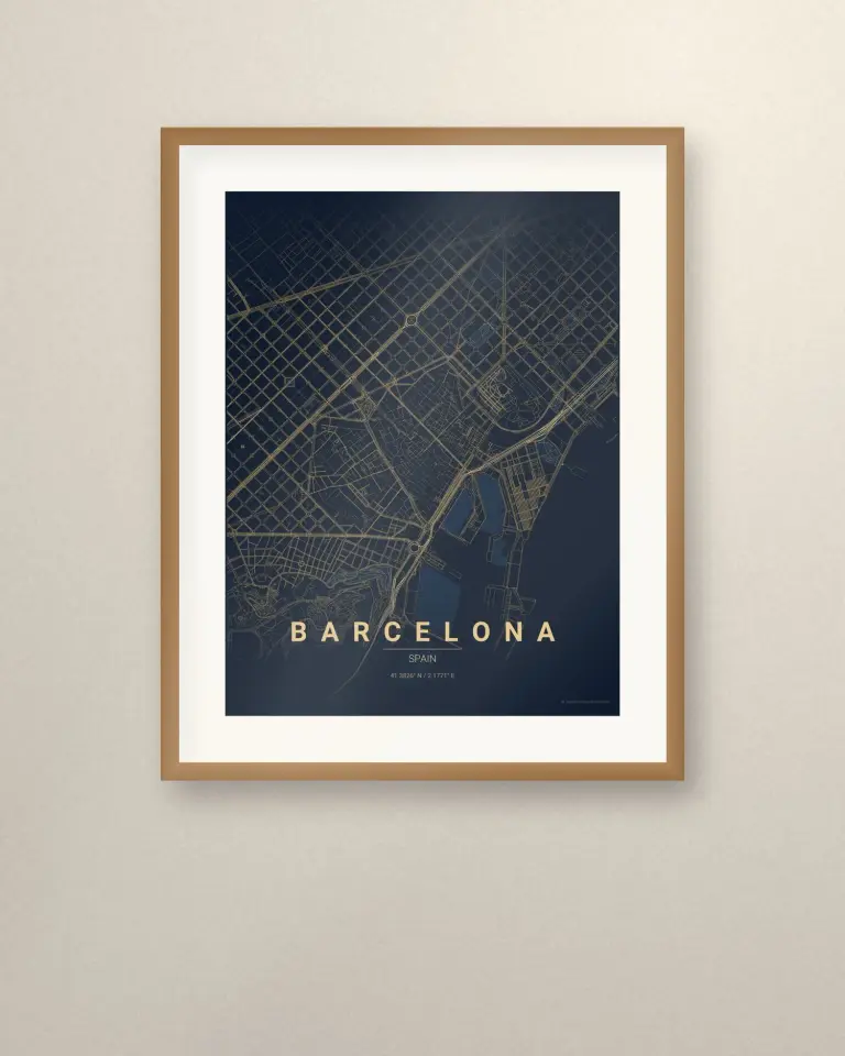 Barcelona City Map Print printable wall art
