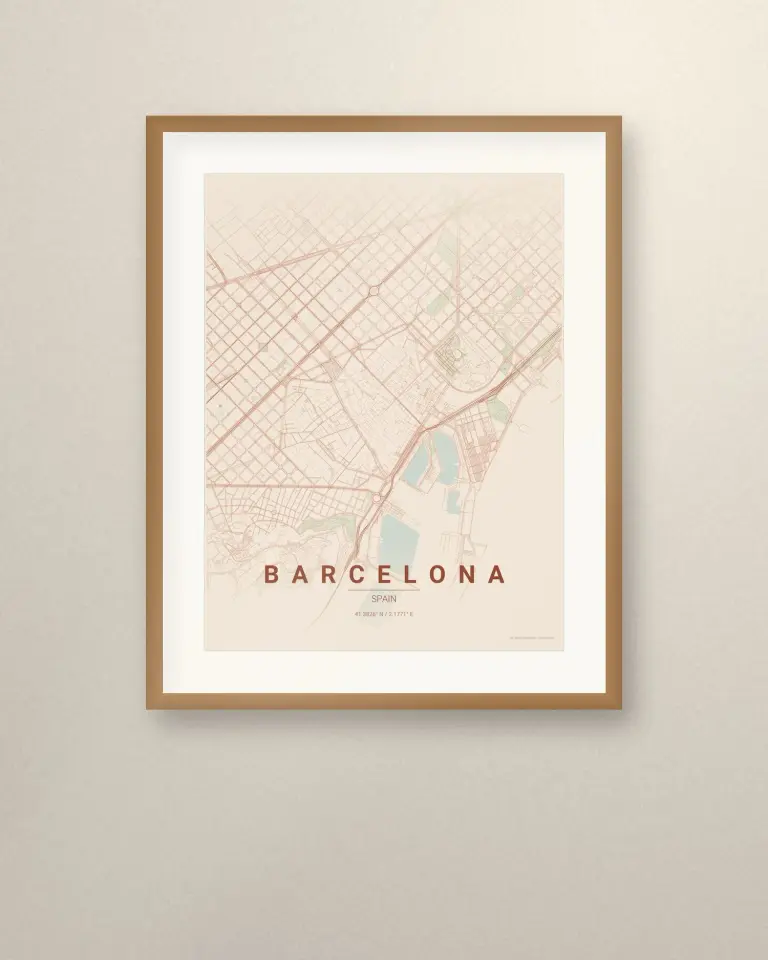 Barcelona City Map Print - Room view 3