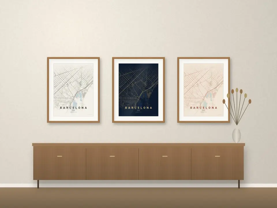 Barcelona City Map Print - Room view 4