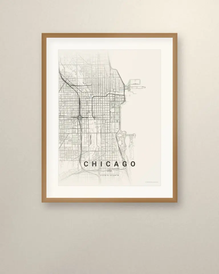 Chicago City Map Print - Room view 1