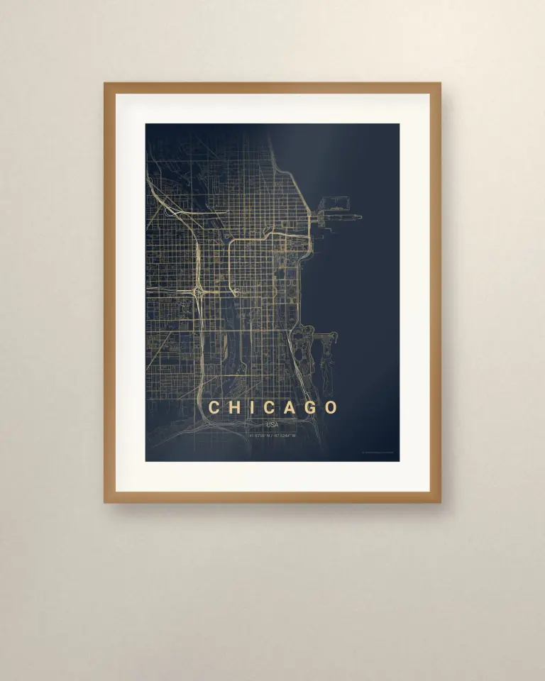 Chicago City Map Print - Room view 2