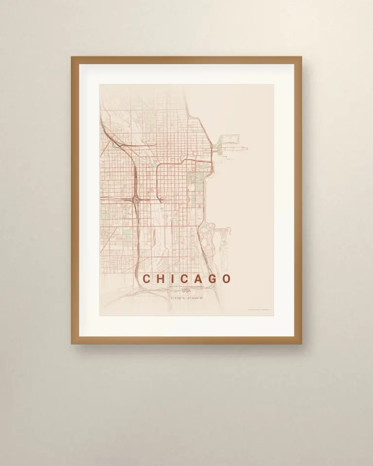 Chicago City Map Print - Room view 3