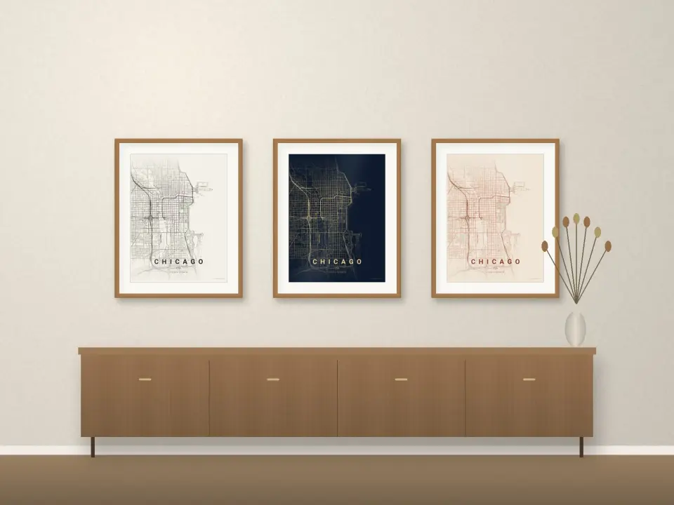 Chicago City Map Print - Room view 4