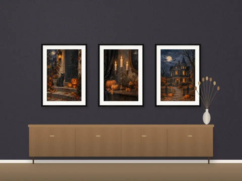 Vintage Halloween Evening Prints printable wall art