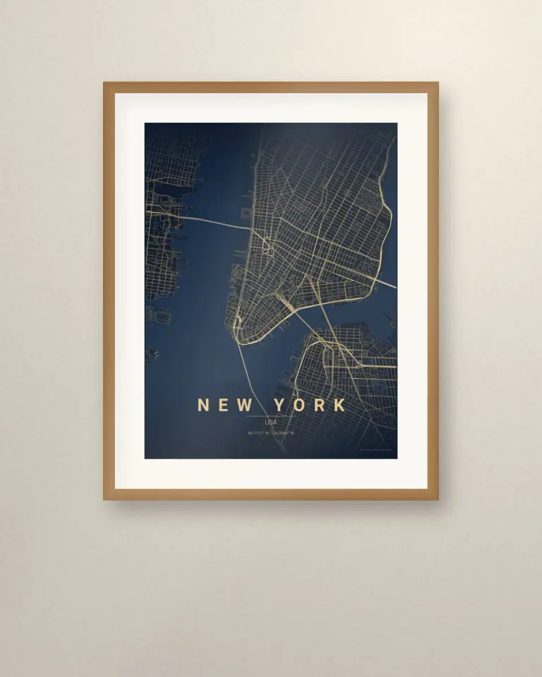 New York City Map Print printable wall art