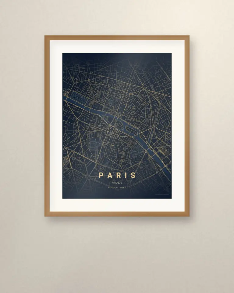 Paris City Map Print printable wall art