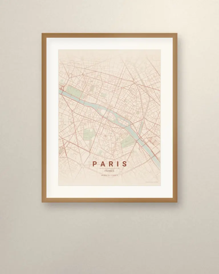 Paris City Map Print - Room view 3