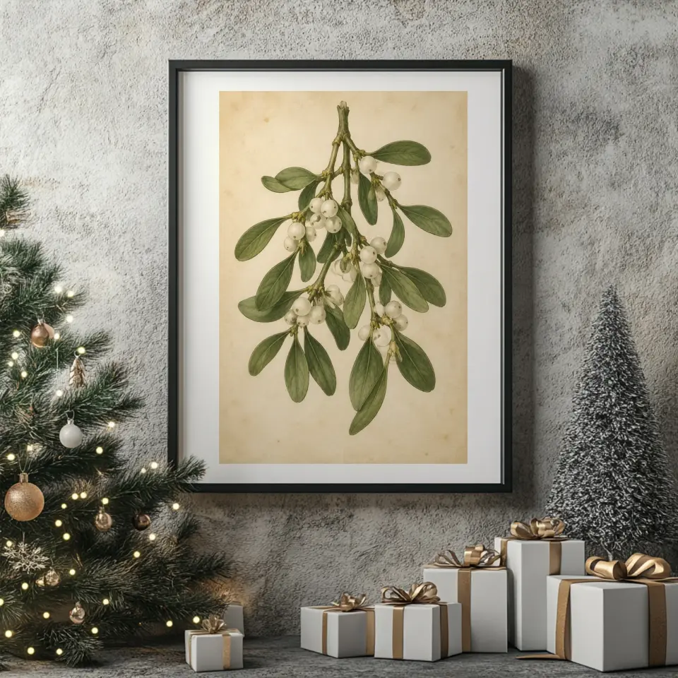 Vintage Christmas Botanicals printable wall art