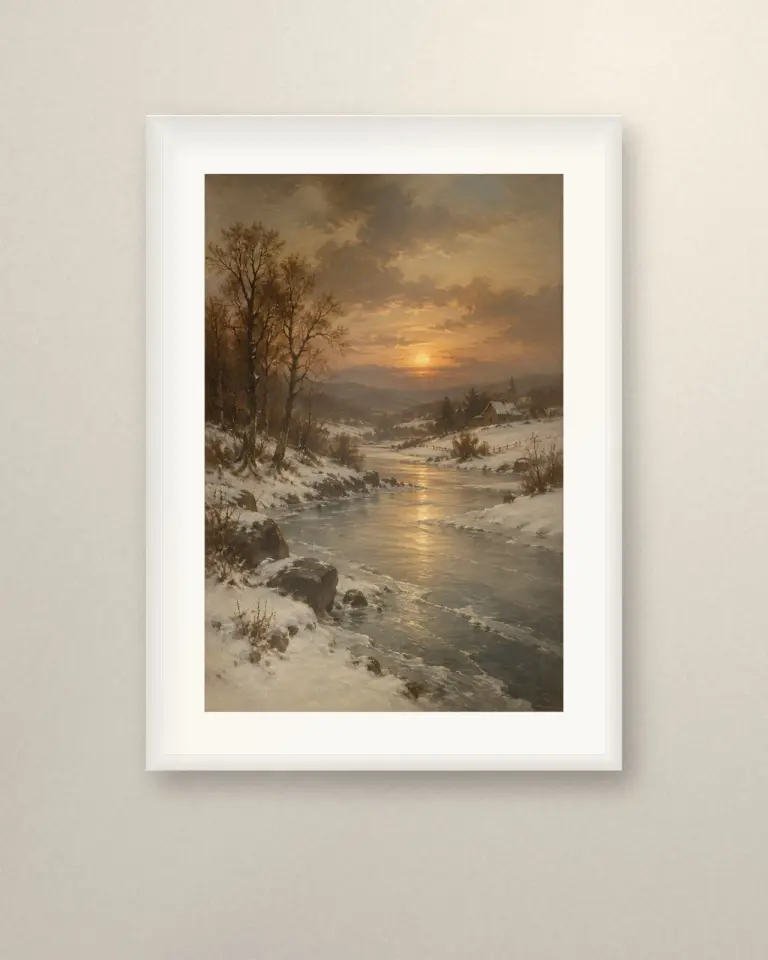 Vintage Winter Landscapes printable wall art