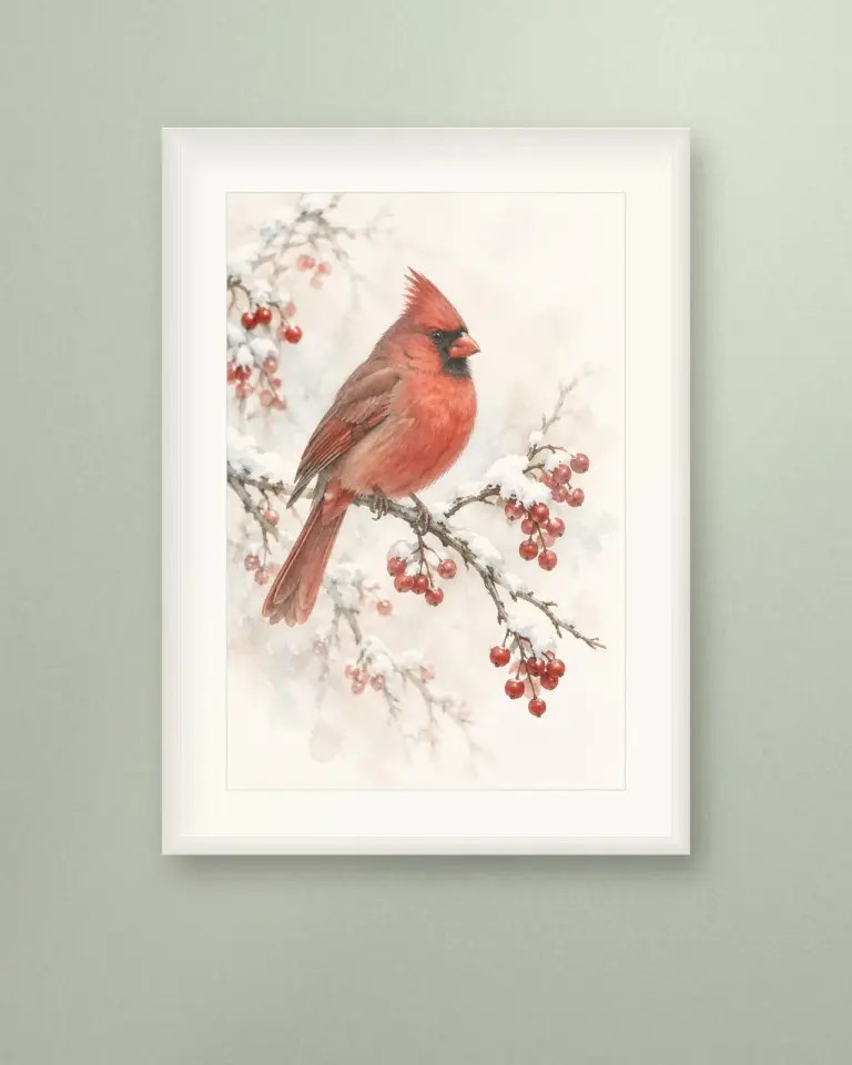 Winter Songbirds printable wall art